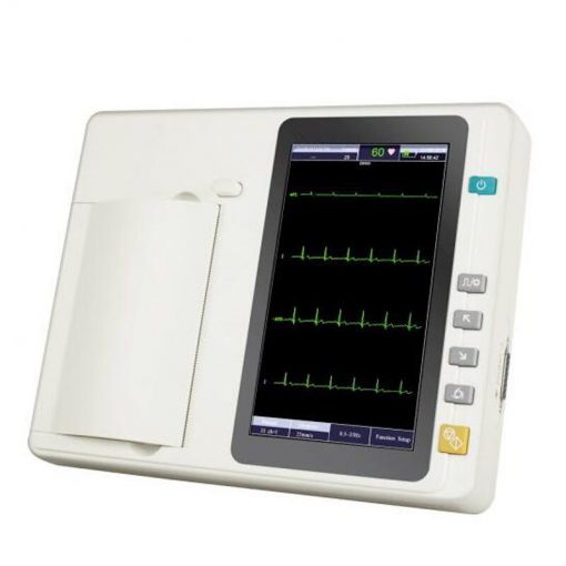 Portable 7 LCD Touch Screen Digital 6 Channel Electrocardiograph ECG EKG Machine