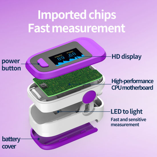 O2 Pulse Oximeter Finger Pulse Oximeter, OLED Display Oxygen Monitor Fingertip Blood Oxygen Saturation
