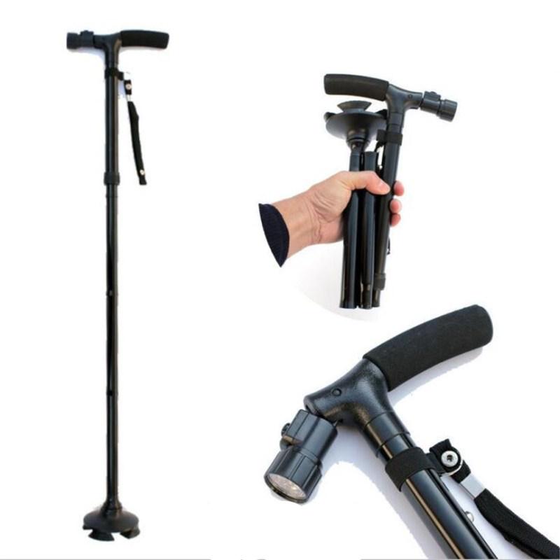Multi-Function LED Light Elderly Walking Stick - Non-Slip And Stable folding Crutches