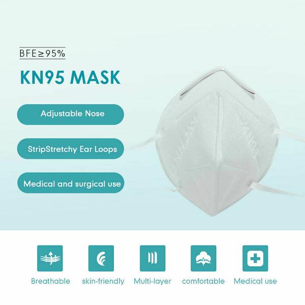 KN95 Face Mask with Elastic Ear Loop Surgical Respirator Mask - Image 4