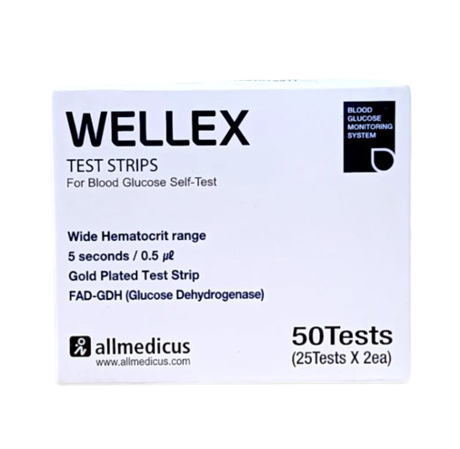 Wellex Glucose Meter Test Strip- 50 Pcs
