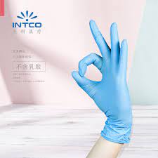 INTCO Disposable Blue Nitrile Examination Gloves - Image 4