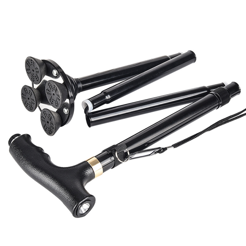 Multi-Function LED Light Elderly Walking Stick - Non-Slip And Stable folding Crutches - Image 4