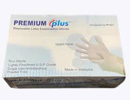 Premium Plus Disposable Latex Examination Gloves