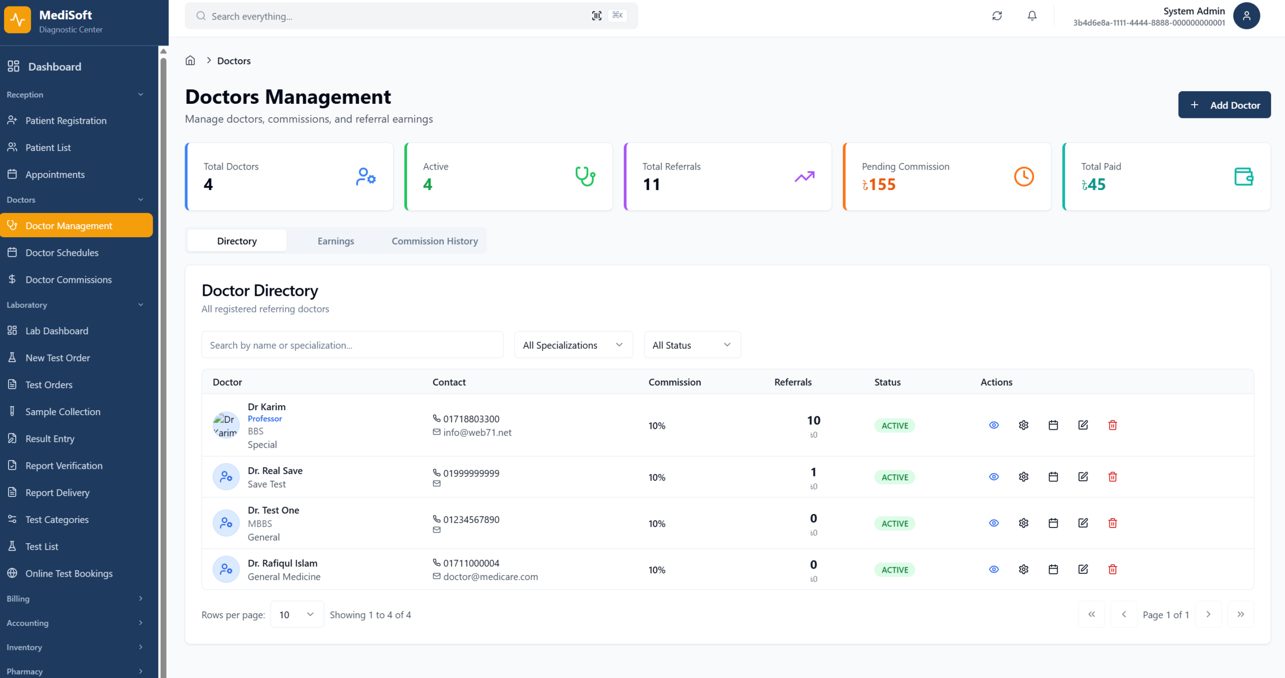 Doctor Referral System - Lab Management Software
